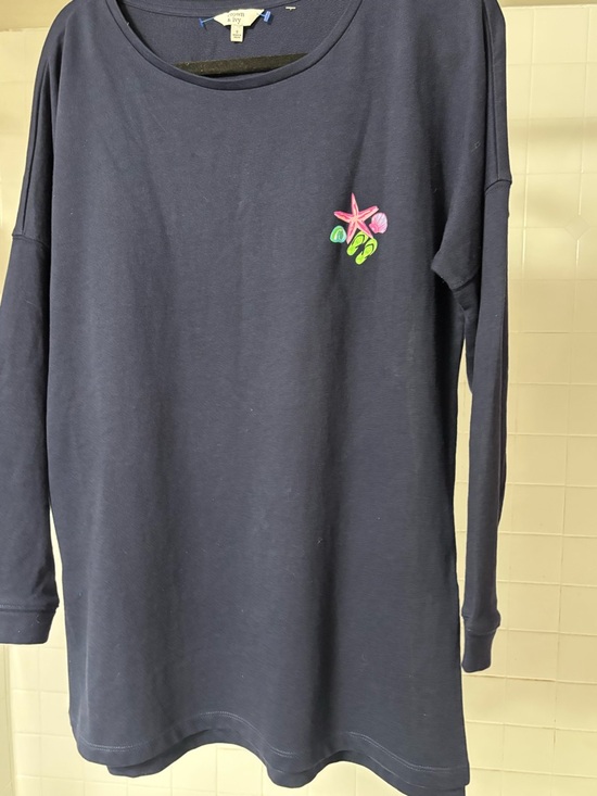 crown & ivy Other - crown & ivy Navy Long-Sleeve Kids Top with Pink Starfish Embroidery